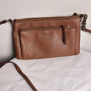Fossil Brown Leather Crossbody Bag